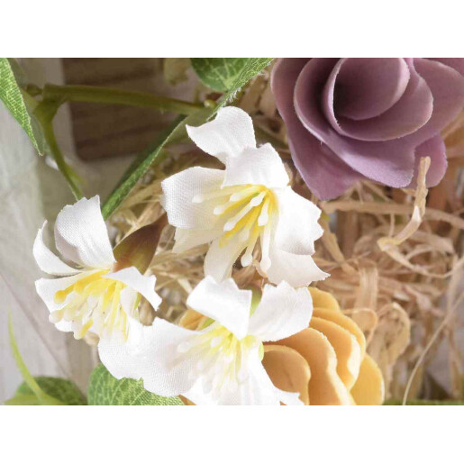 Coronita Flori artificiale lemn 31 cm 