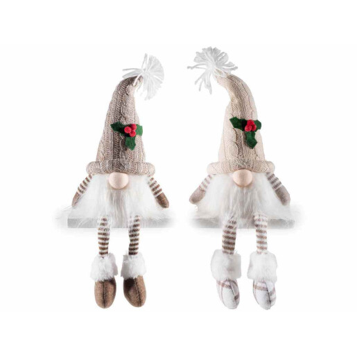 Set 2 figurine Gnomi textil multicolor cu led 15.5x12x31 cm