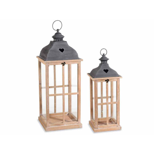 Set 2 felinare 25,5x25,5x71 H, 19,5 x 19,5 x 53,5 H