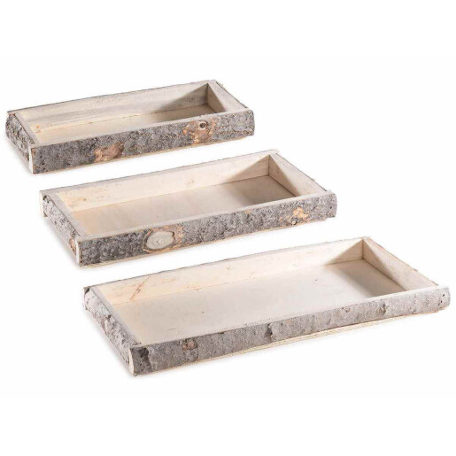 Set 3 tavi lemn natur 48 x 23 x 4 H, 38 x 18 x 4 H, 32 x 14 x 4 H