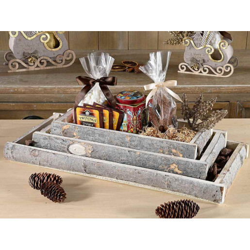 Set 3 tavi lemn natur 48 x 23 x 4 H, 38 x 18 x 4 H, 32 x 14 x 4 H