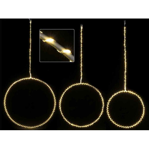 Set 3 cercuri cu leduri lumina calda Ø 50 cm ,  Ø 40 cm,  Ø 30 cm