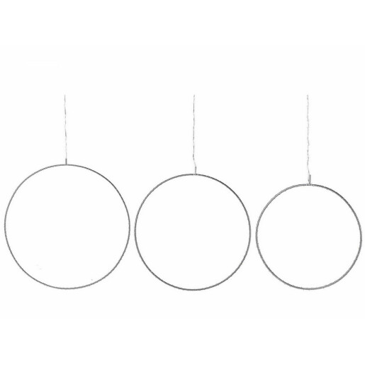 Set 3 cercuri cu leduri lumina calda Ø 50 cm ,  Ø 40 cm,  Ø 30 cm