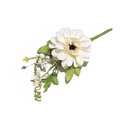 Floare artificiala verde alba cm 22.5 H
