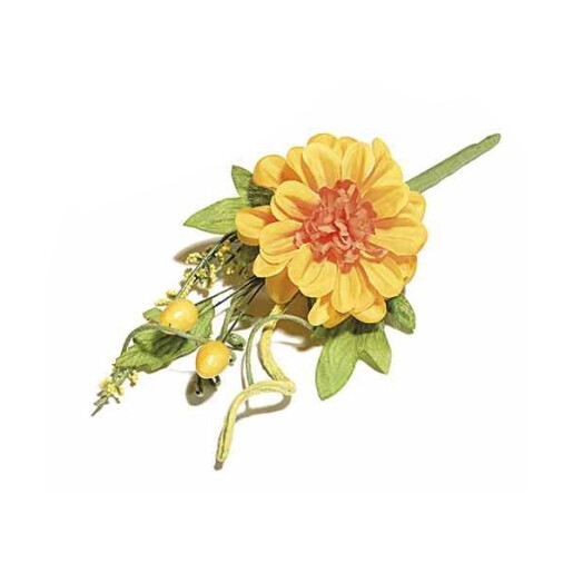 Floare artificiala verde galbena II cm 22.5 H