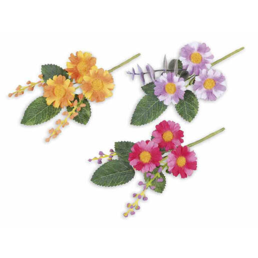 Set 3 Margarete artificiale multicolore cm 15 H