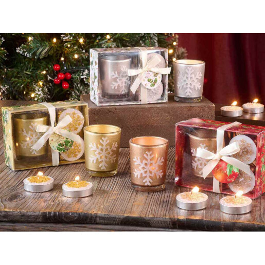 Set  6 lumanari, 3 candele, Craciun  Ø 5 x 6 H