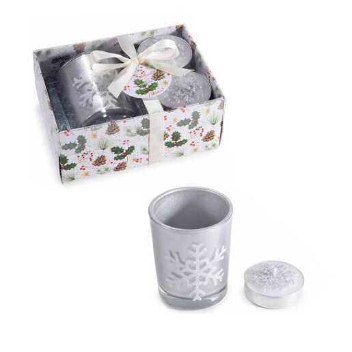 Set 2 lumanari, candela, Craciun in cutie cadou  BM Ø 5 x 6 H