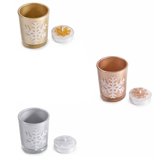 Set  6 lumanari, 3 candele, Craciun  Ø 5 x 6 H