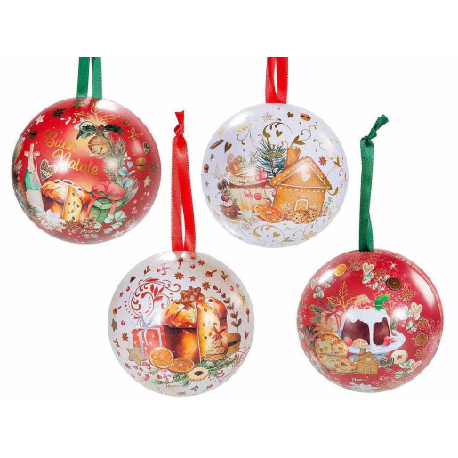 Set 12 globuri brad Craciun metal Christmas Delights 9 cm