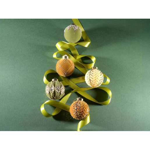 Set 12 globuri brad Craciun sticla multicolora Ø 7,5 cm