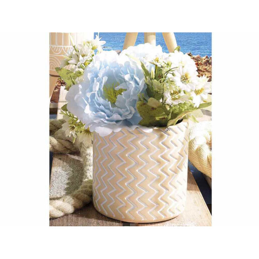 Buchet Bujori artificiali albi verzi 47 cm