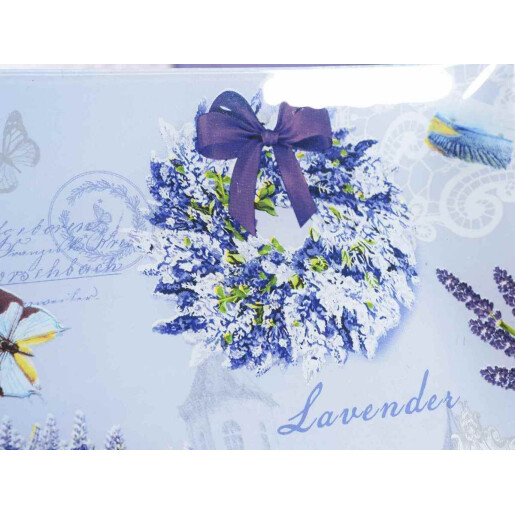 Set 3 farfurii sticla multicolora Lavanda 30x30 cm, 25x25 cm, 20x20 cn