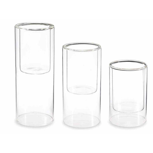 Set 3 vaze sticla 10x25 cm, 10x20 cm, 10x15 cm