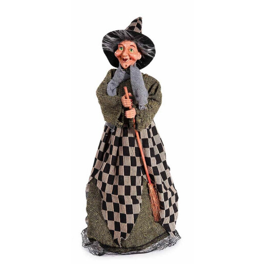 Set 3 figurine Halloween Vrajitoare Befana cu recipient pentru dulciuri cm 12x11x46 H