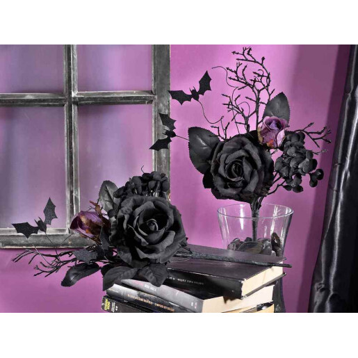 Floare Hallowwen textil negru violet cm 42 H 
