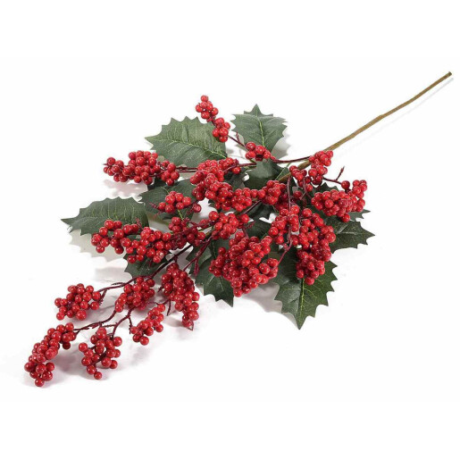 Crenguta cu fructe rosii artificiale Illex 63 cm