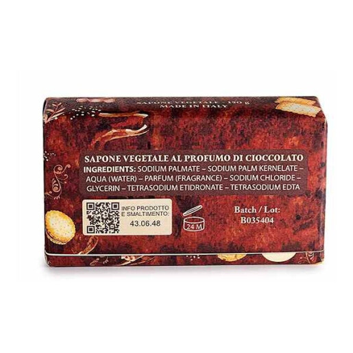Sapun vegetal fara coloranti aroma Ciocolata calda 10 x 6 x 3 H, 150 gr