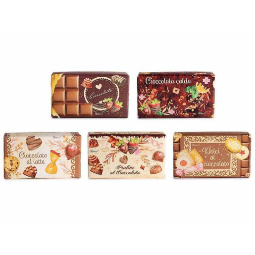 Set 5 sapunuri vegetale fara coloranti aroma Ciocolata 10 x 6 x 3 H, 150 gr