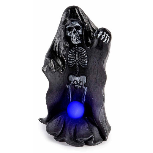 Figurina Halloween Schelet Fantoma polirasina multicolora cu leduri II cm 9,5 x 8,5 x 17,5 H