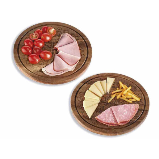 Set 2 platouri servire lemn maro  Ø 25 cm