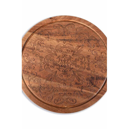 Platou servire lemn acacia maro Ø 25 cm