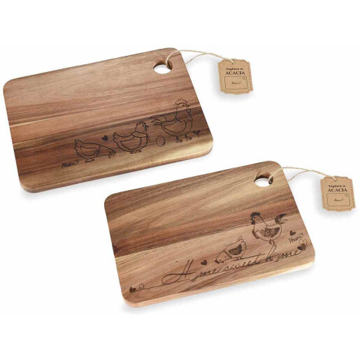 Set 2 platouri servire lemn cm 28 x 20 H