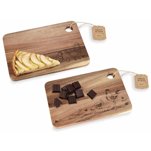 Set 2 platouri servire lemn cm 28 x 20 H