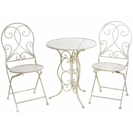 Set mobilier gradina masa si 2 scaune fier 60x71 cm, 40.5x49x93.5 cm