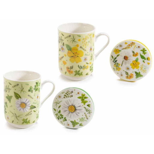 Set 4 cani portelan 8x11 cm, 300 ml