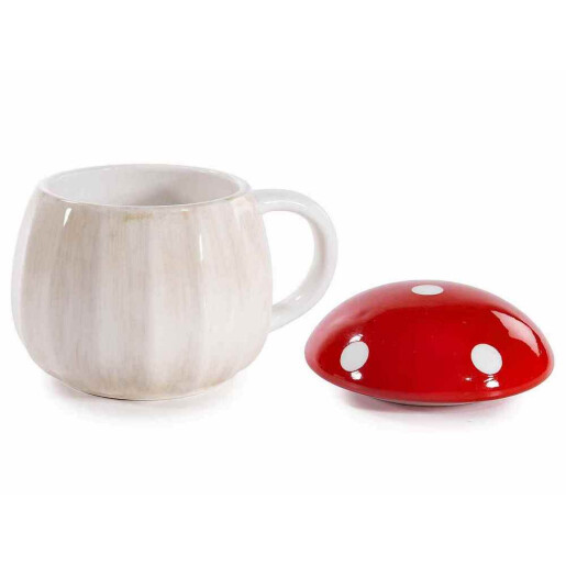 Cana cu capac ceramica multicolora Ciupercuta Ø 11,5 cm x 12.5 H, 600 ml
