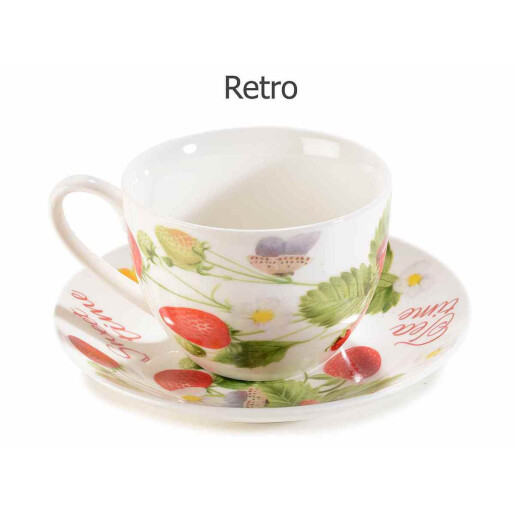 Ceasca portelan Capsuni 9x6.5 cm, 200 ml