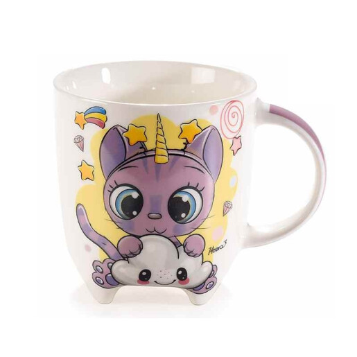 Cana portelan multicolor Unicorn Kids 9x9.5 cm, 350 ml