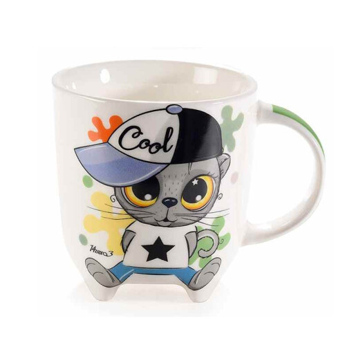 Set 4 cani portelan Kids 9x9.5 cm, 350 ml