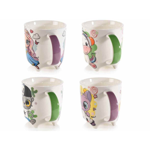 Set 8 cani portelan Kids 9x9.5 cm, 350 ml