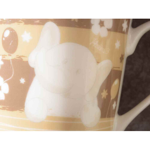 Cana portelan alb maro Elefant II Ø 9,5 cm x 9,5 H, 350 ml