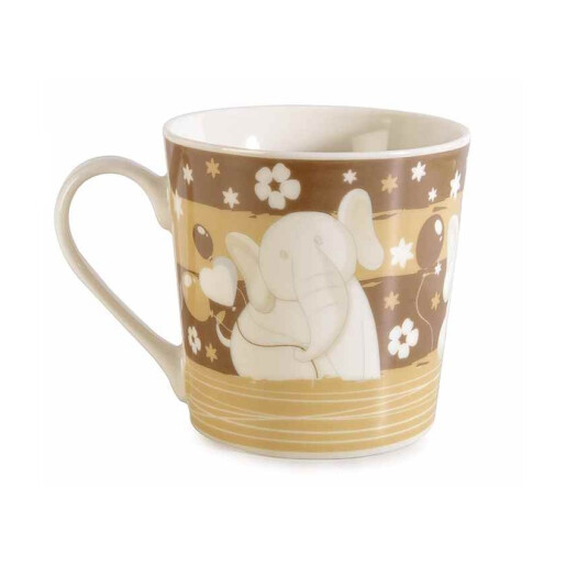 Cana portelan alb maro Elefant II Ø 9,5 cm x 9,5 H, 350 ml