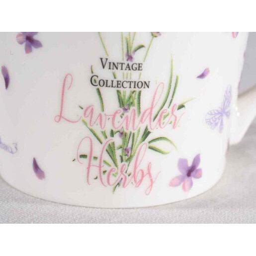 Set 8 cani portelan Lavanda 9x9 cm, 350 ml