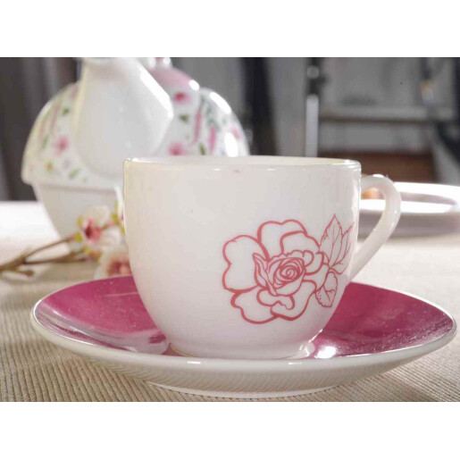 Set 12 cesti ceramica multicolora 6.5x5 cm, 80 ml