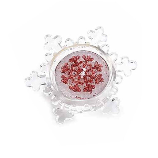 Set suport si lumanare in cutie cadou Fulg de Nea II cm 7 x 8 x 2 H