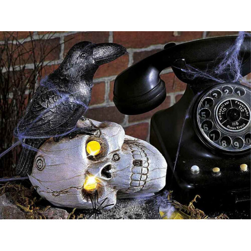 Figurina Halloween Schelet polirasina multicolora cu leduri cm cm 16 x 11,5 x 19 H