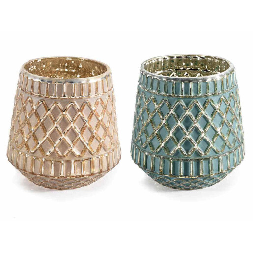 Set 2 candele sticla 10.5x10.5 cm