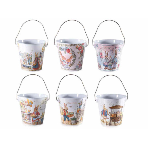 Set 6 ghivece Paste metal multicolor 13x21 cm