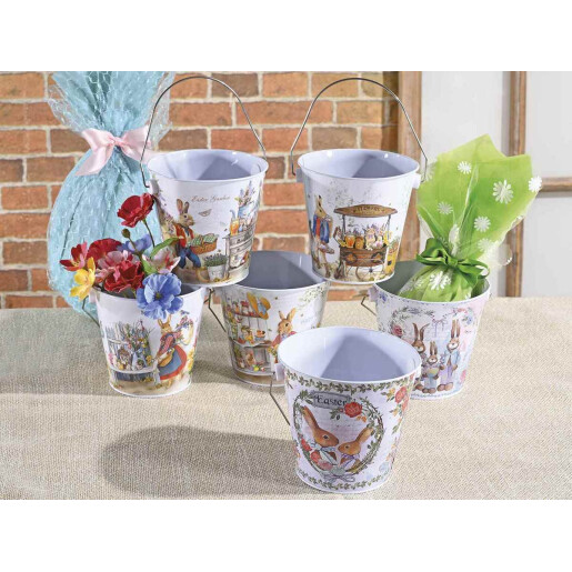 Set 6 ghivece Paste metal multicolor 13x21 cm
