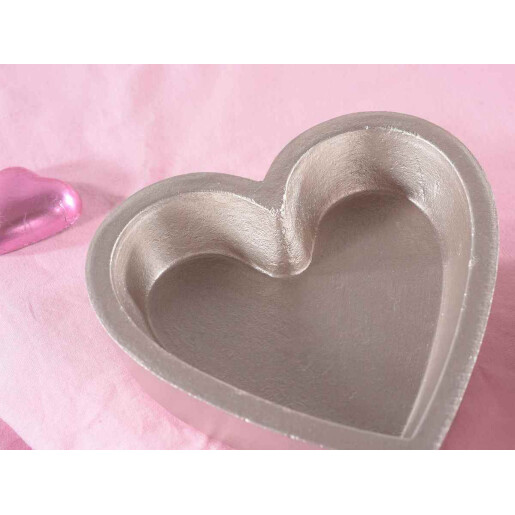 Set 2 tavi decorative lemn auriu Inimioare 21 x 20,5 x 3 H, 11,5 x 11,5 x 3 H