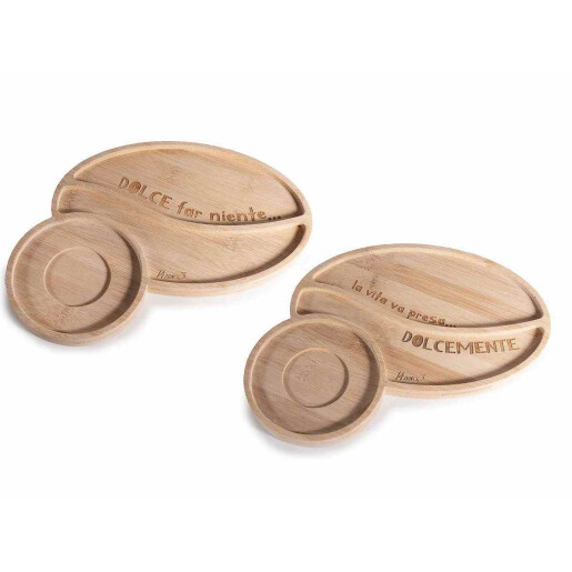 Set 2 platouri servire lemn cm 28 x 22 H