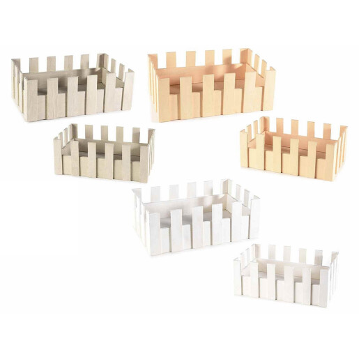 Set 6 cosuri lemn 27x18x10 cm, 23x14x9 cm