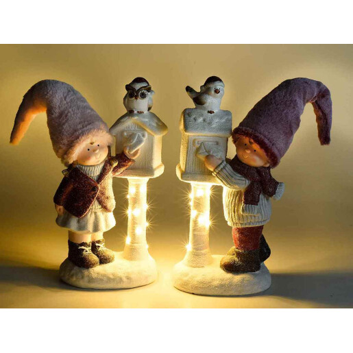 Set 2 figurine Craciun Copii 23x15x35 cm