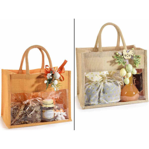 Set 4 gentute iuta multicolora 36x29x41 cm
