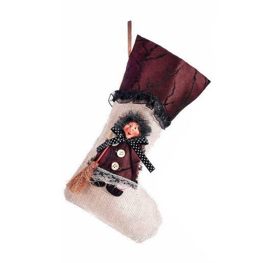 Ciorap decorativ Halloween Befana textil multicolor cm 18 x 30 H